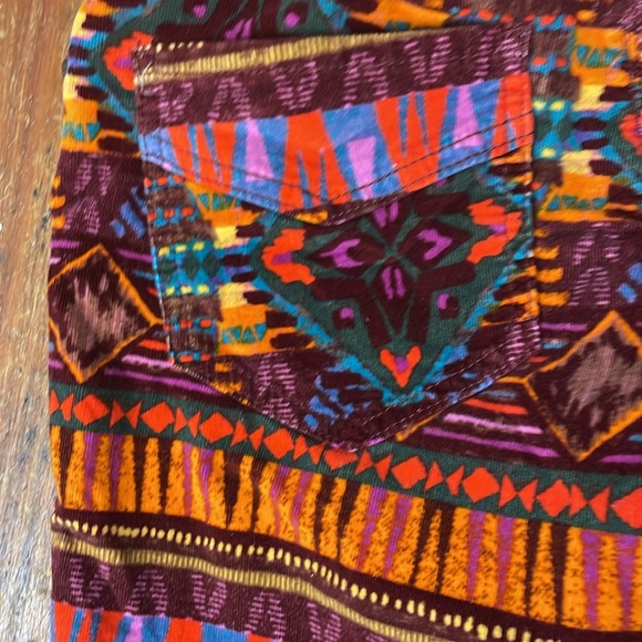 Free people bellbottoms Aztec corduroy velvet stretch pull on pants size… - Picture 9 of 11